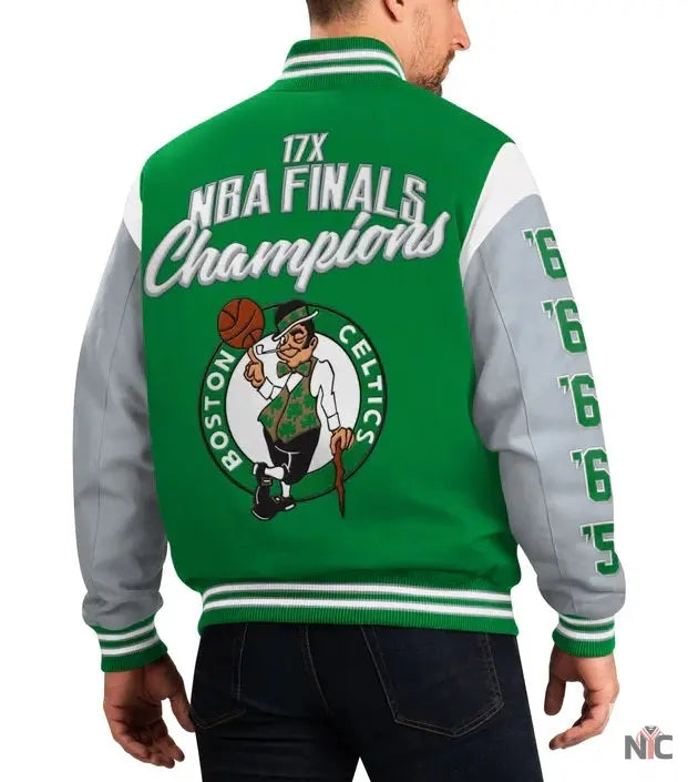Boston Celtics 17 Time Championship Varsity Jacket Clanton Jacket