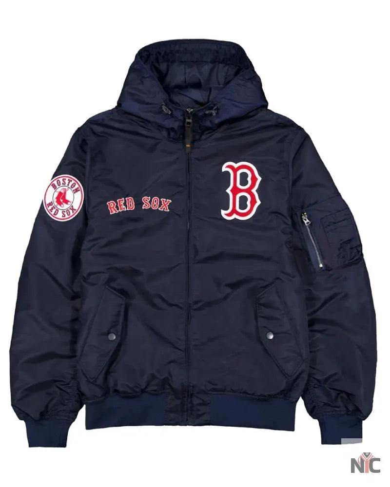 Boston Red Sox Historic L-2B Hooded Bomber Jacket Clanton Jacket
