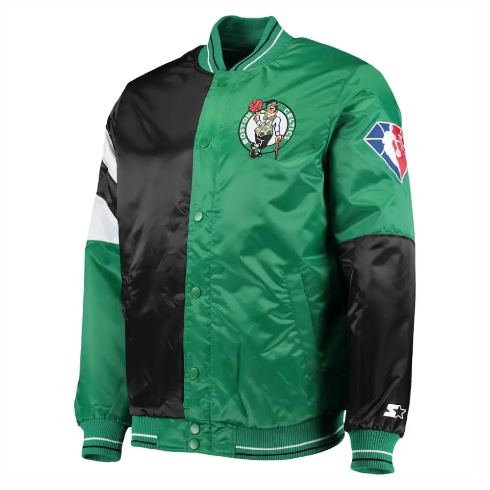 Boston Celtics 75th Anniversary Leader Color Block Satin Jacket