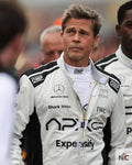 Brad Pitt F1 White And Black Racer Jacket Clanton Jacket