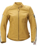 Braddan Women’s Air Race Gold Leather Motorcycle Jacket Clanton Jacket