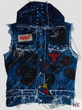 Bray Wyatt Blue Denim Hooded Vest Clanton Jacket