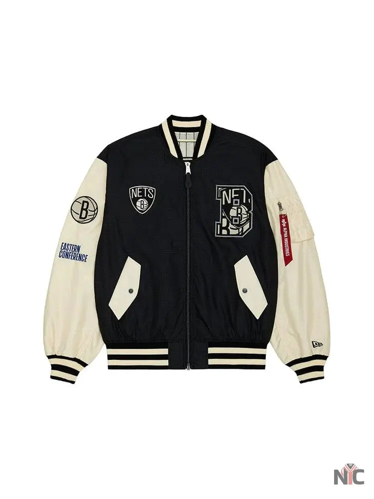 Brooklyn Nets X Alpha X New Era L-2B Bomber Jacket Clanton Jacket