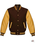 Brown And Gold Varsity Jacket Clanton Jacket