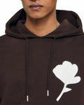 Brown Layered Flower Graphics Hoodie