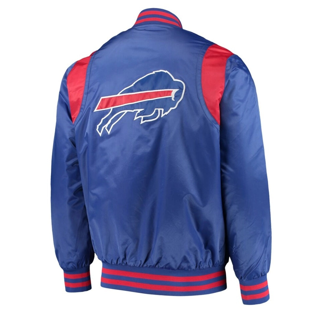 Buffalo Bills Prime Time Blue Satin Varsity Jacket