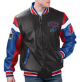 Buffalo Bills Full-Zip Black Leather Varsity Jacket