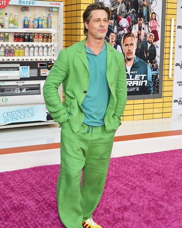 Bullet Train Brad Pitt Green Suit Clanton Jacket