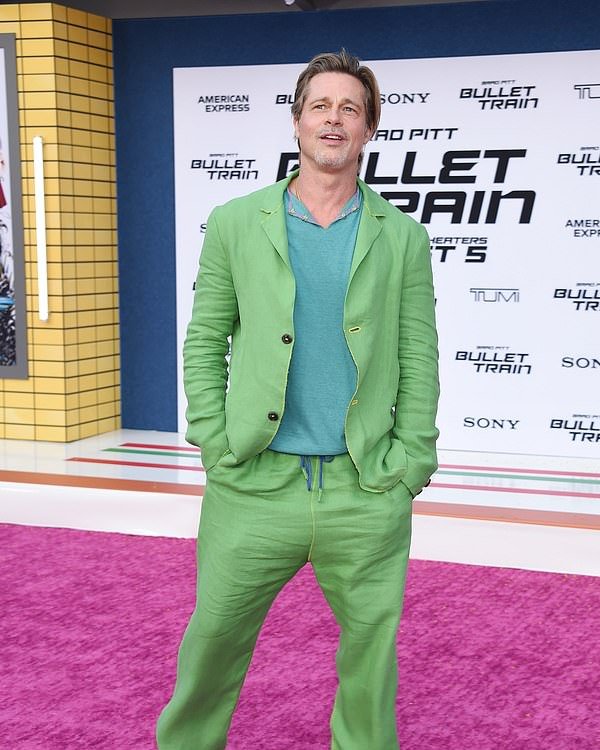 Bullet Train Brad Pitt Green Suit Clanton Jacket