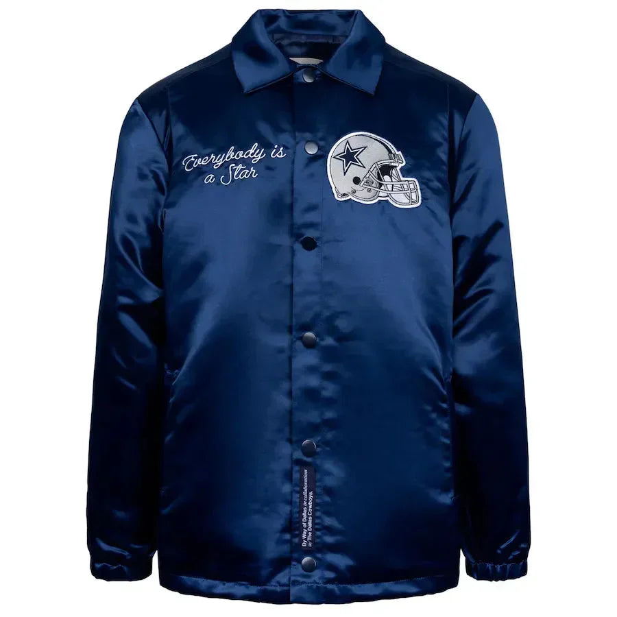 By Way of Dallas Navy Dallas Satin Jacket Clanton Jacket