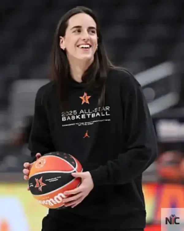 Caitlin Clark 2025 AT&T WNBA All-Star Black Hoodie Clanton Jacket