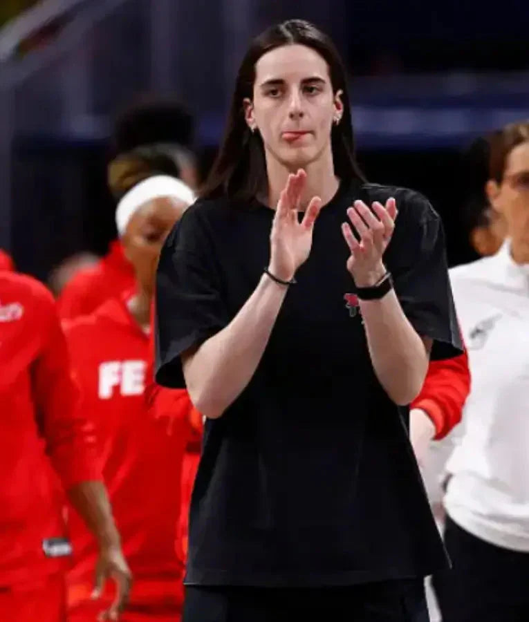 Caitlin Clark WNBA Indiana Fever Black T-shirt Clanton Jacket