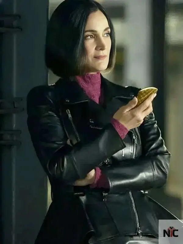 Carrie-Anne Moss FUBAR S02 Black Leather Jacket Clanton Jacket
