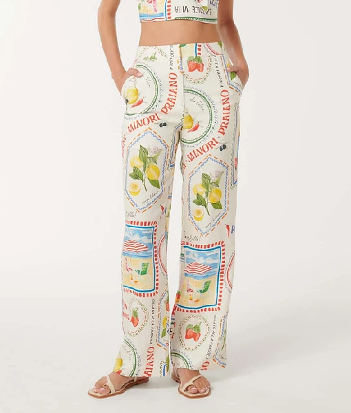 Casa Feliz 2025 Diana Chaves Postcard-Print Pants USA Jackets