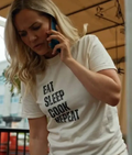 Catch of the Day Emilie Ullerup Eat Sleep Cook Repeat White Shirt USA Jackets