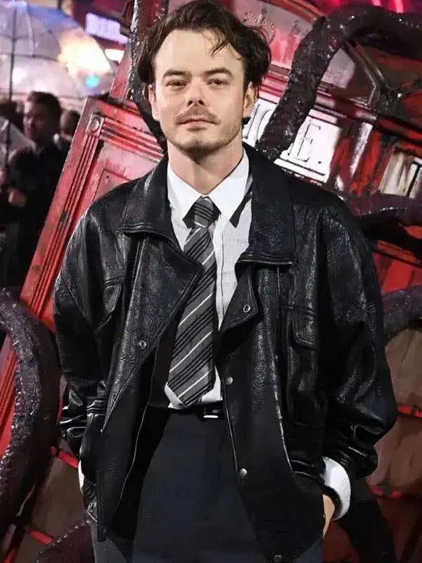 Charlie Heaton Stranger Things S05 UK Special Screening Leather Jacket