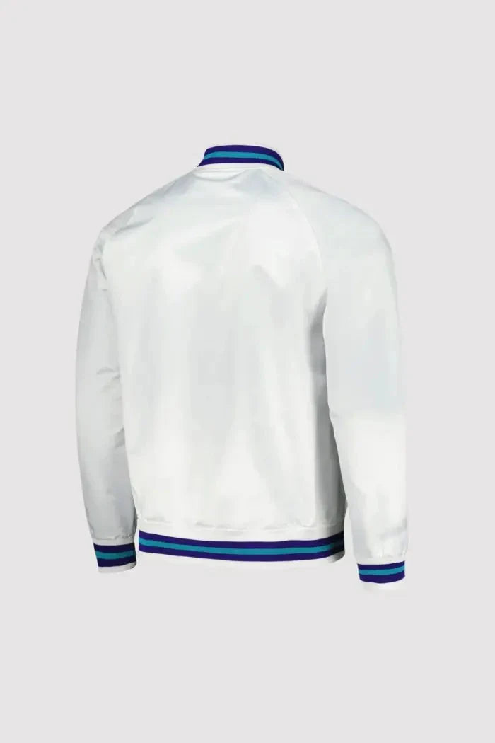 Charlotte Hornets Classics White Varsity Jacket Clanton Jacket
