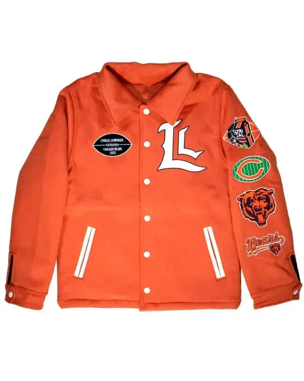 Chicago Bears Lyrical Lemonade Orange Varsity Jacket