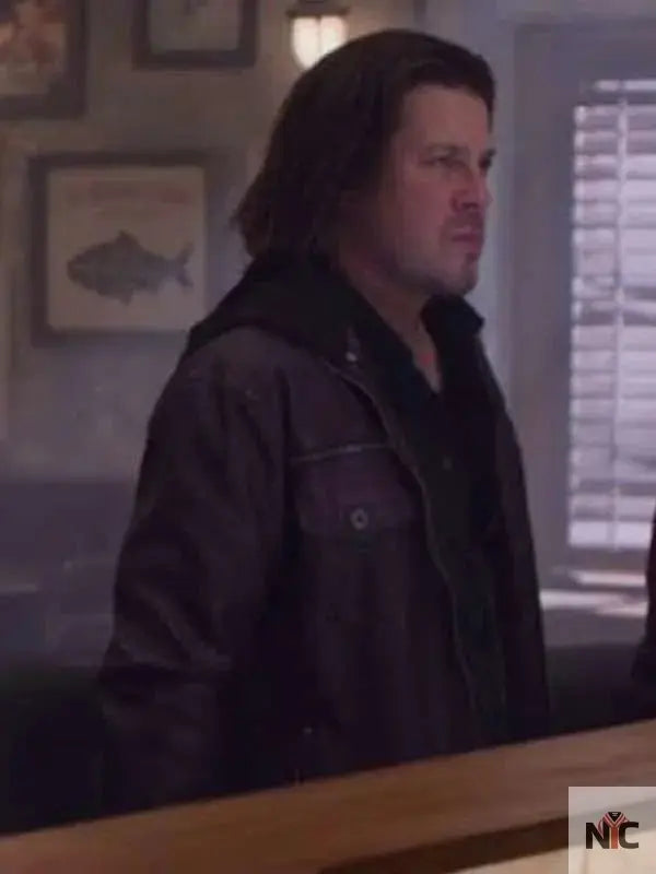 Christian Kane Leverage Redemption Maroon Leather Jacket Clanton Jacket