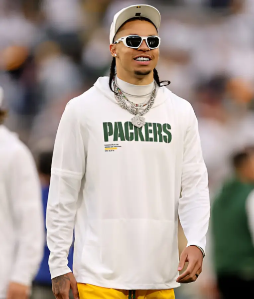 Christian Watson Packers White Hoodie USA Jackets