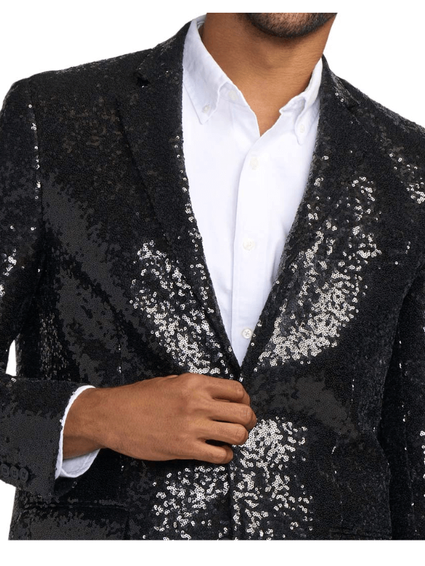 Christmas Black Sequin Blazer