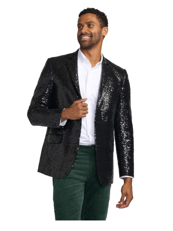Christmas Black Sequin Blazer