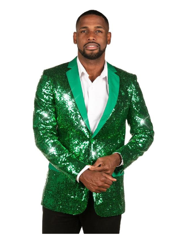 Christmas Green Sequin All Over Blazer