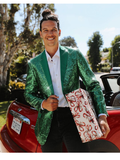 Christmas Green Sequin All Over Blazer