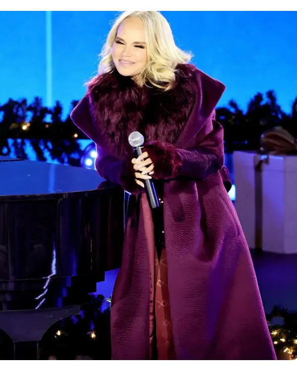 Christmas In Rockefeller Center Kristin Chenoweth Purple Coat