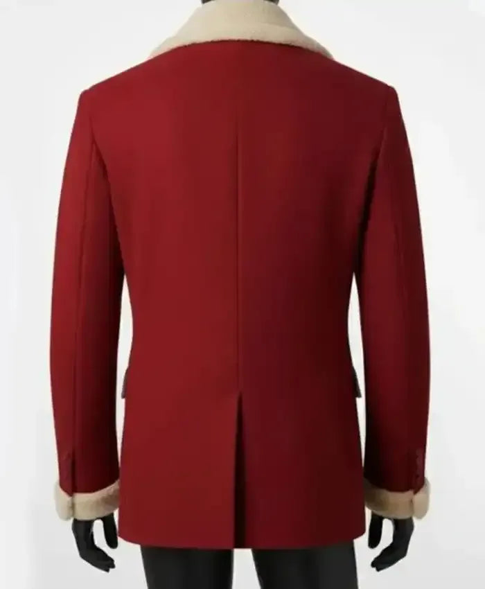 Christmas Red Wool Blazer for Men