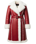 Christmas Santa Red Shearling Coat