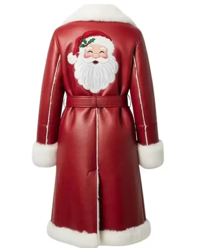 Christmas Santa Red Shearling Coat