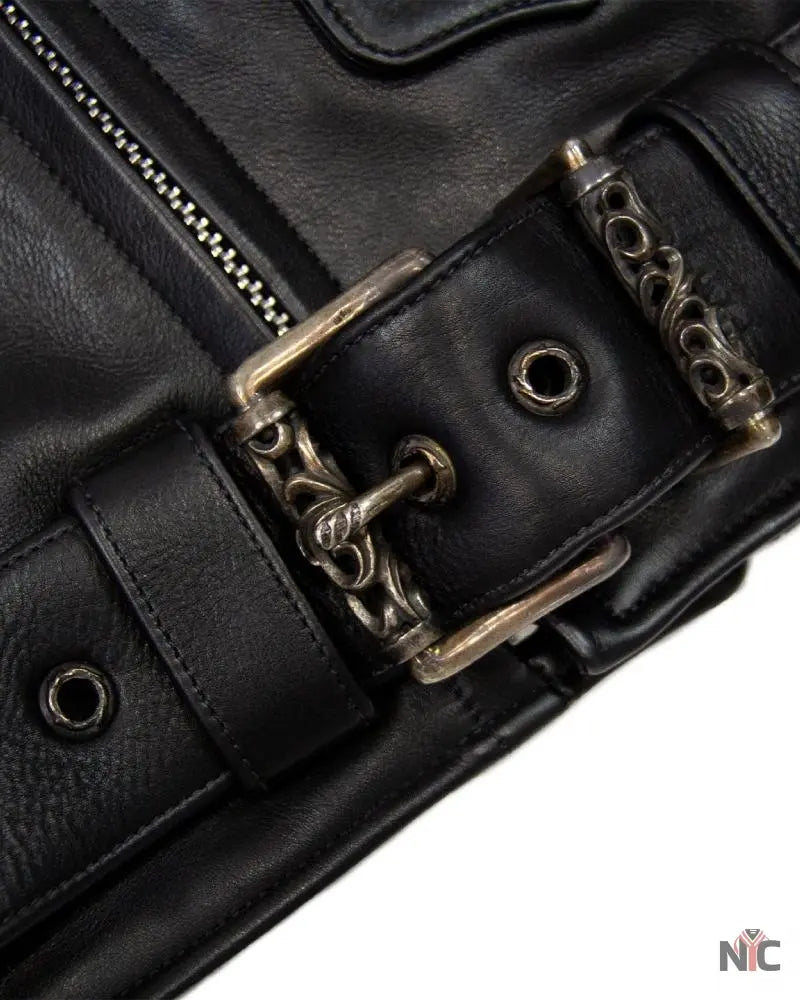 Chrome Hearts Hermès Lined JJ Dean Leather Jacket Clanton Jacket