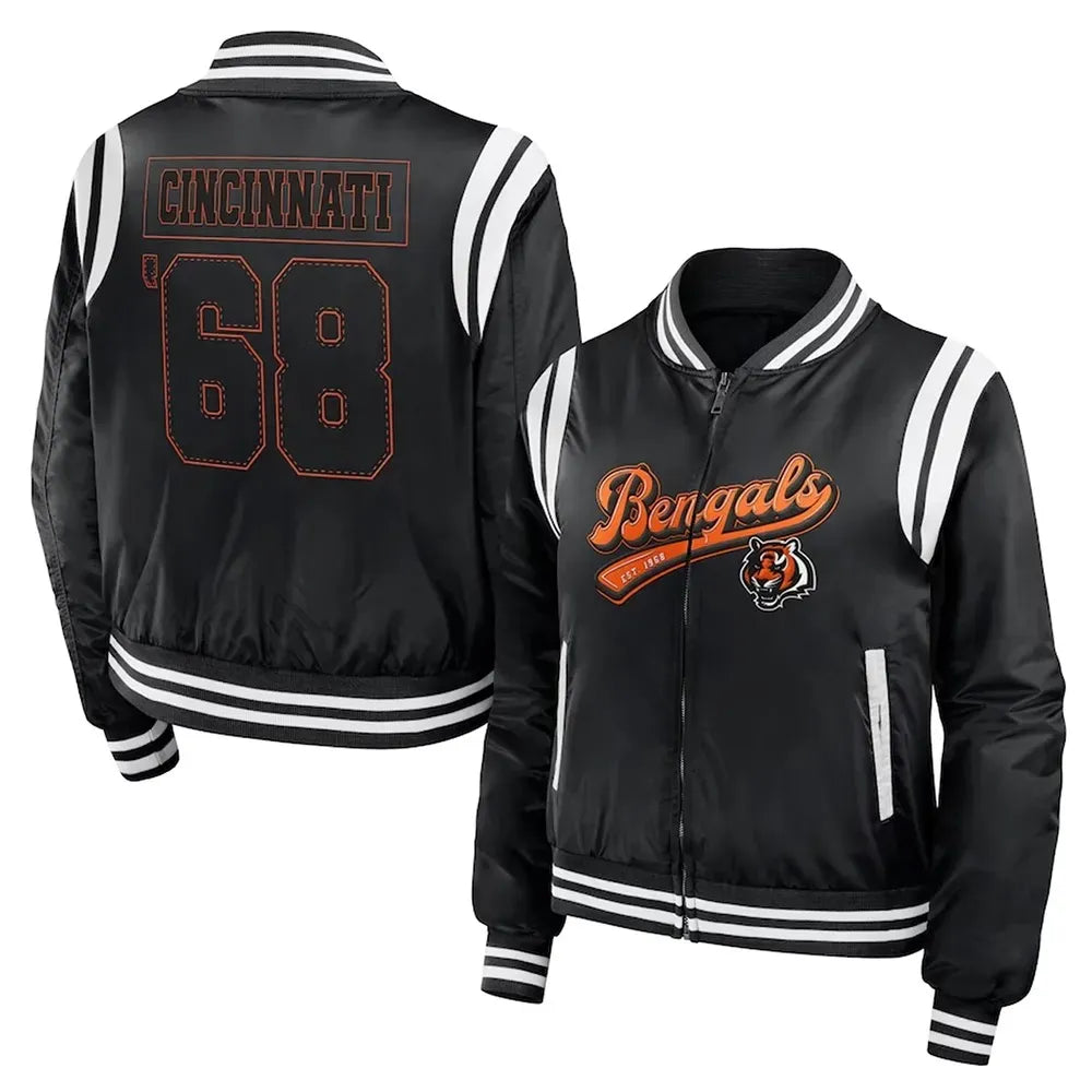 Cincinnati Bengals Black Bomber Full-Zip Jacket