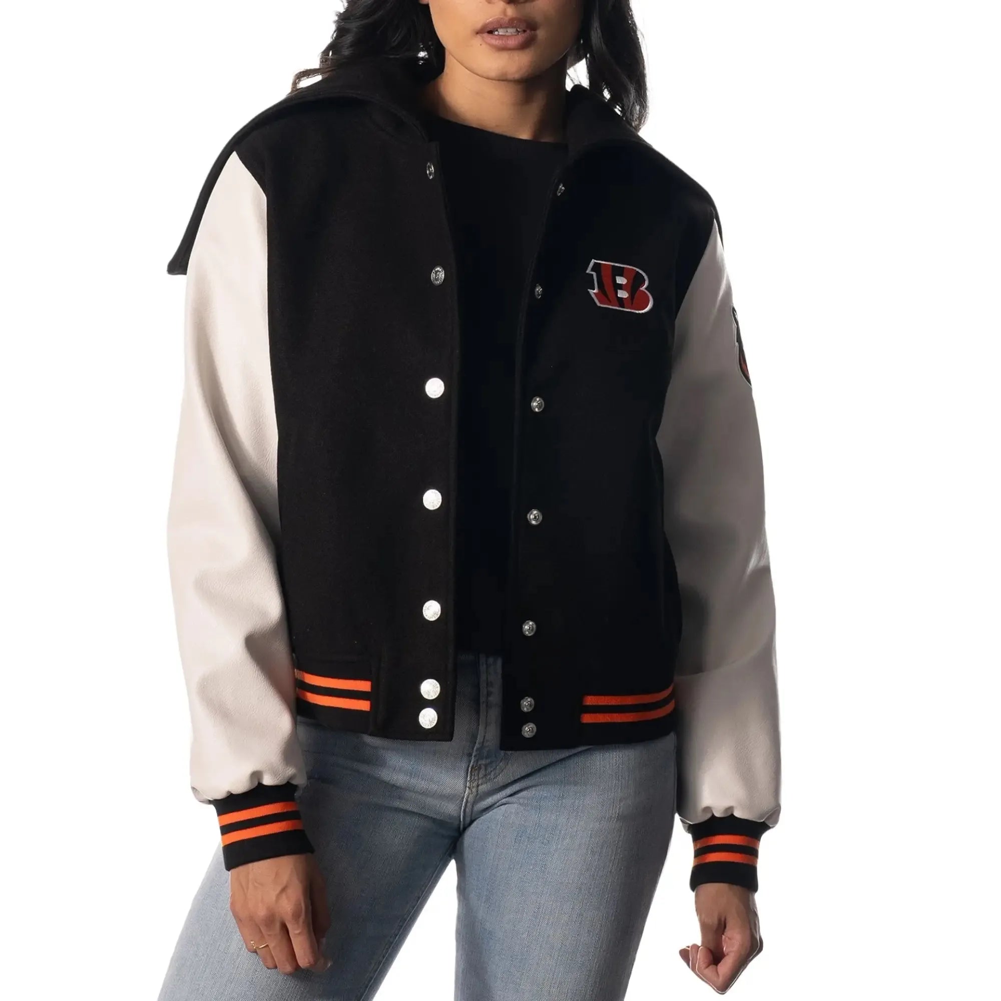 Cincinnati Bengals Sailor Full-Snap Hooded Varsity Jacket