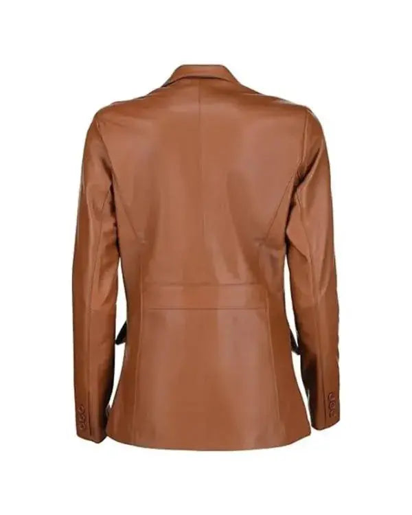 Classic Brown Leather Blazer