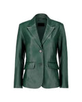 Classic Green Leather Blazer