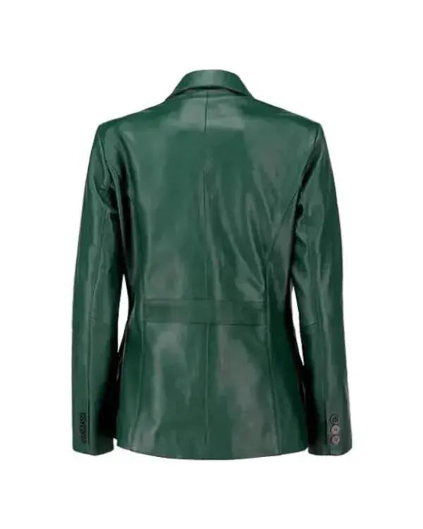 Classic Green Leather Blazer