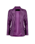 Classic Purple Leather Blazer