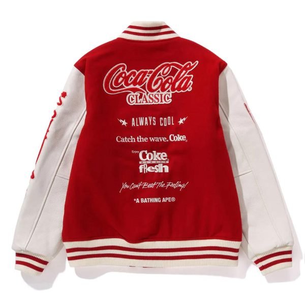 Coca Cola Red And White Wool Varsity Jacket Clanton Jacket