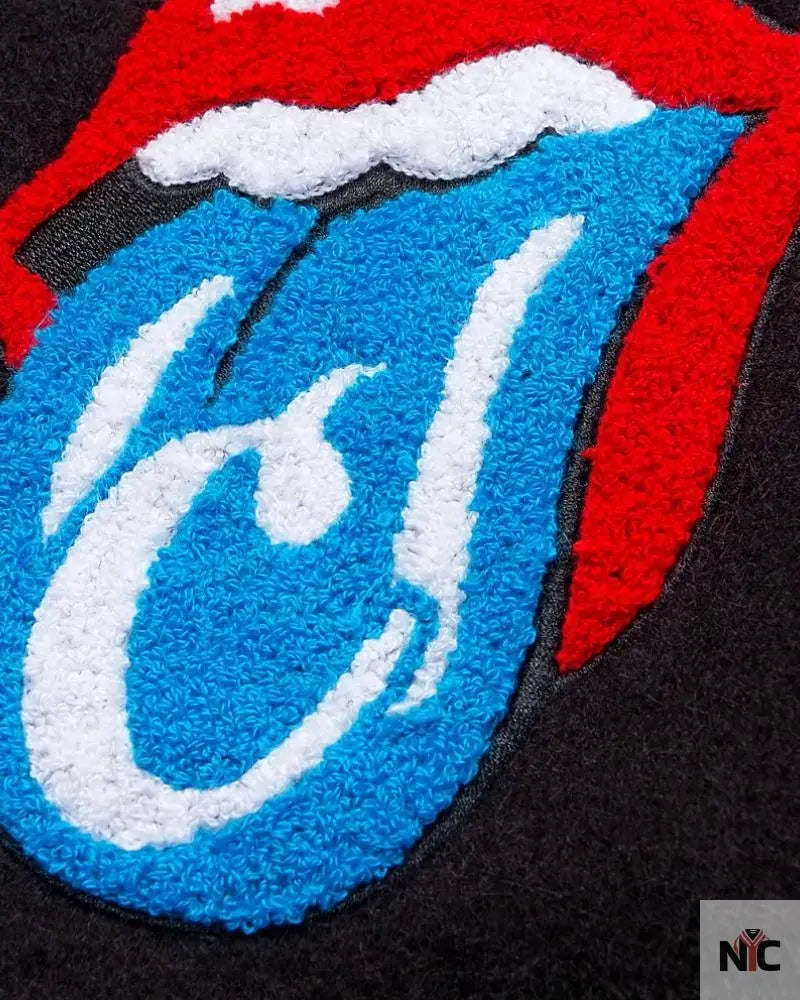 Cookies x The Rolling Stones Letterman Black Varsity Jacket Clanton Jacket
