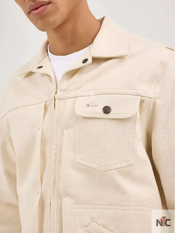 Cowboy 2025 Unisex Cream Denim Jacket Clanton Jacket