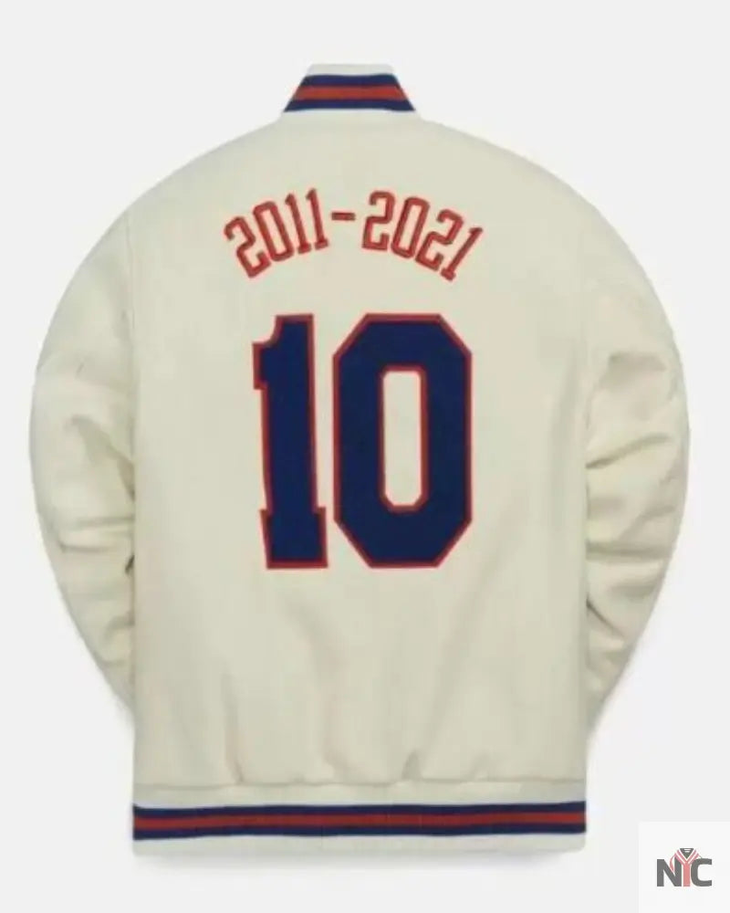 Cream Vintage NBA New York Knicks Varsity Jacket Clanton Jacket
