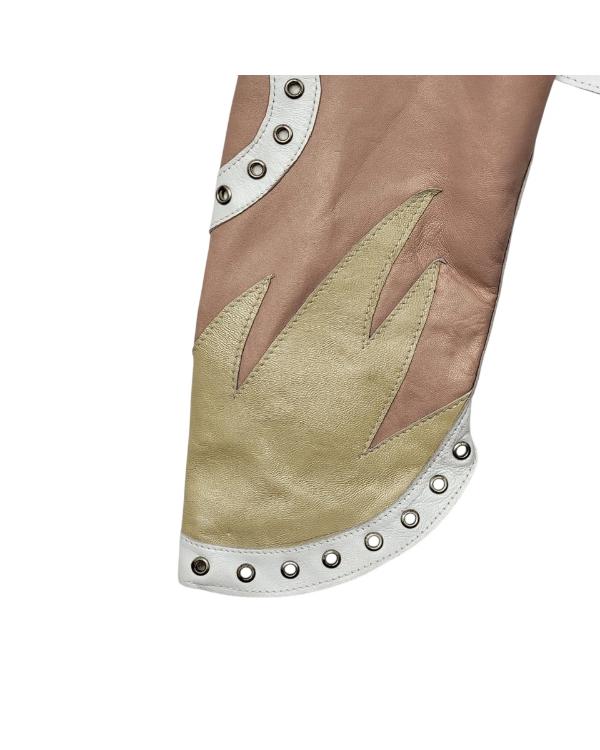 Daddy Issues S02 Studded Cropped Pastel Leather Jacket