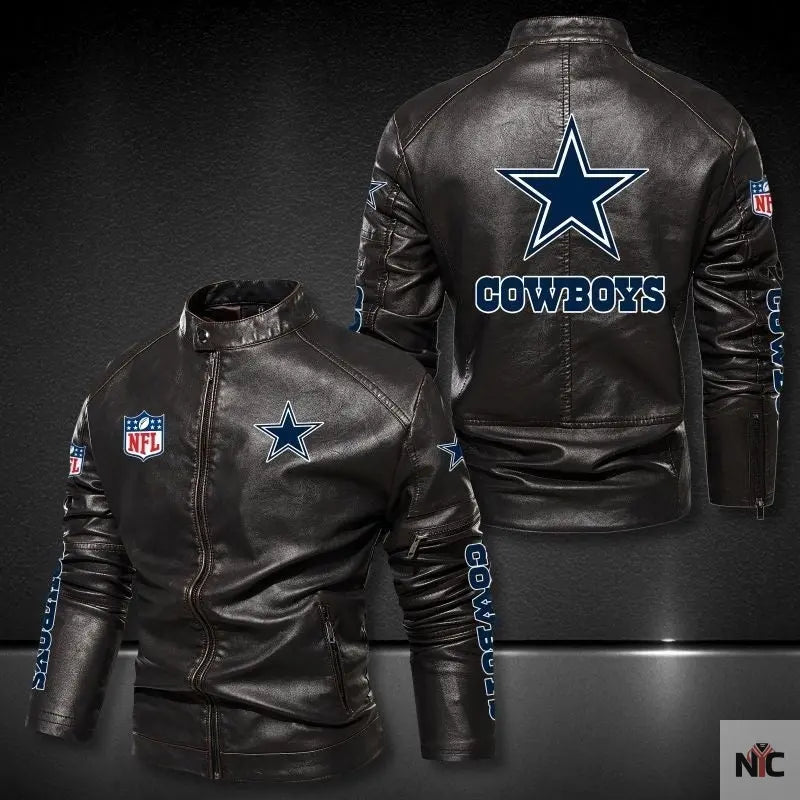 Dallas Cowboys Black Leather Jacket Clanton Jacket