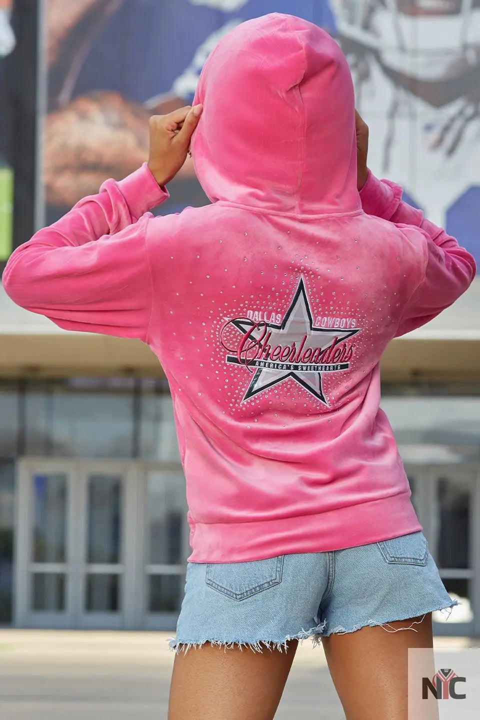 Dallas Cowboys Cheerleader Pink Hoodie Clanton Jacket