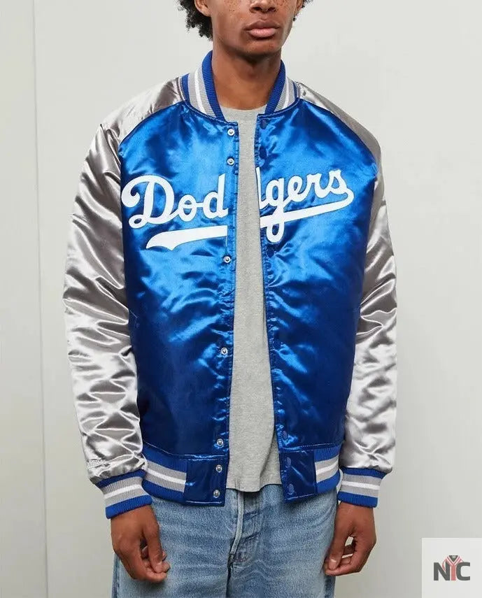 Dallas Dodger La Blue and Grey Varsity Jacket Clanton Jacket