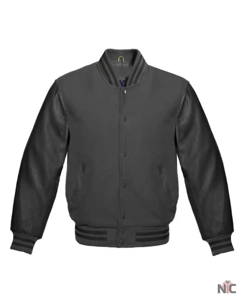 Dark Grey Varsity Jacket Clanton Jacket