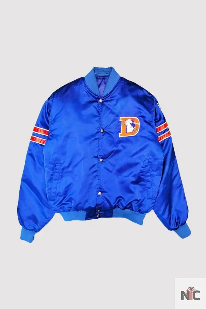 Denver Broncos 80’s Royal Blue Varsity Jacket Clanton Jacket