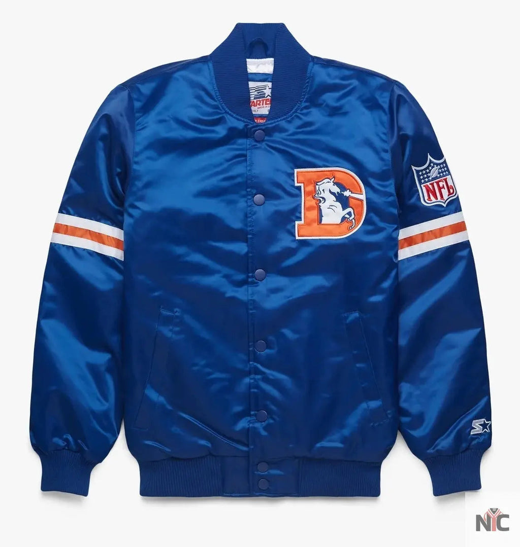 Denver Broncos Satin Varsity Jacket Clanton Jacket